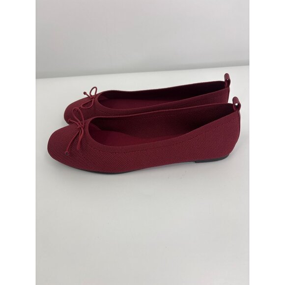 41 Hawthorn Textile Stretch Bow Ballet Flat Shoe Burgundy Red Size 7.5 NWOB - Picture 4 of 7
